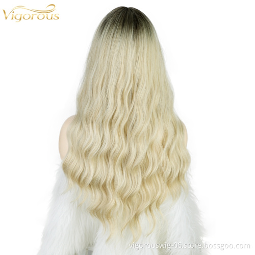 Vigorous wholesale synthetic wig vendor ombre long and bob blonde curly wave hair wigs for white women cosplay party wigs